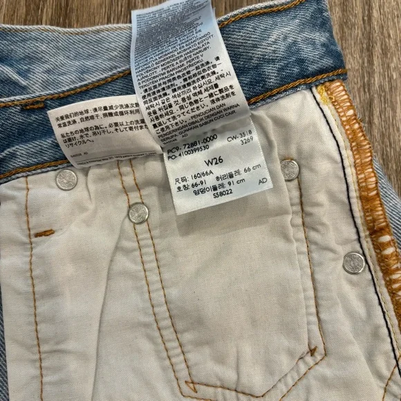 Levi's Blue Bermuda Shorts Distressed Denim